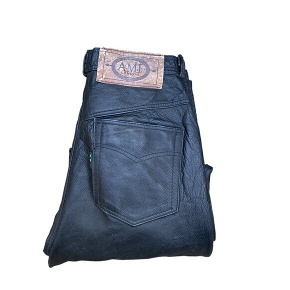 Vintage AMI London Leather Pants Size 34 - Picture 12 of 13